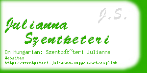 julianna szentpeteri business card